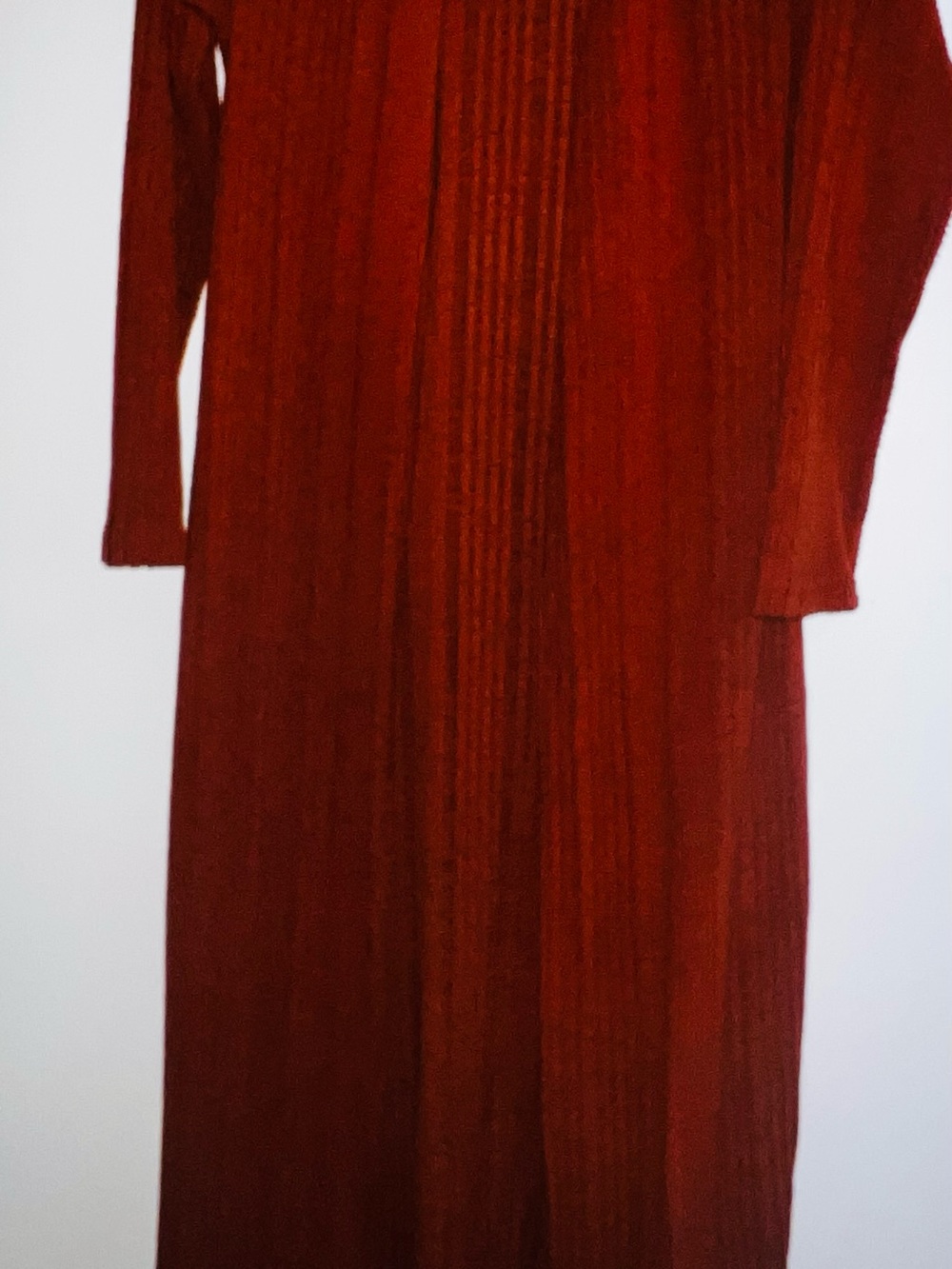 Women's Long Ribbed Rust Color Duster